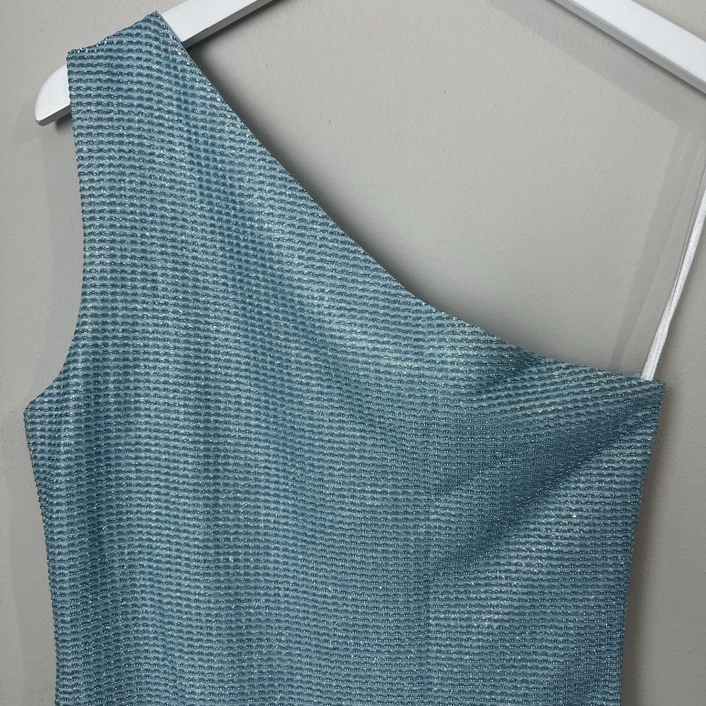 Revolve Superdown Tiffany Mini Dress Women's Size Medium Light Blue One Shoulder - Picture 7 of 11